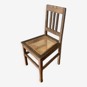 Chaise ancienne bois et cannage