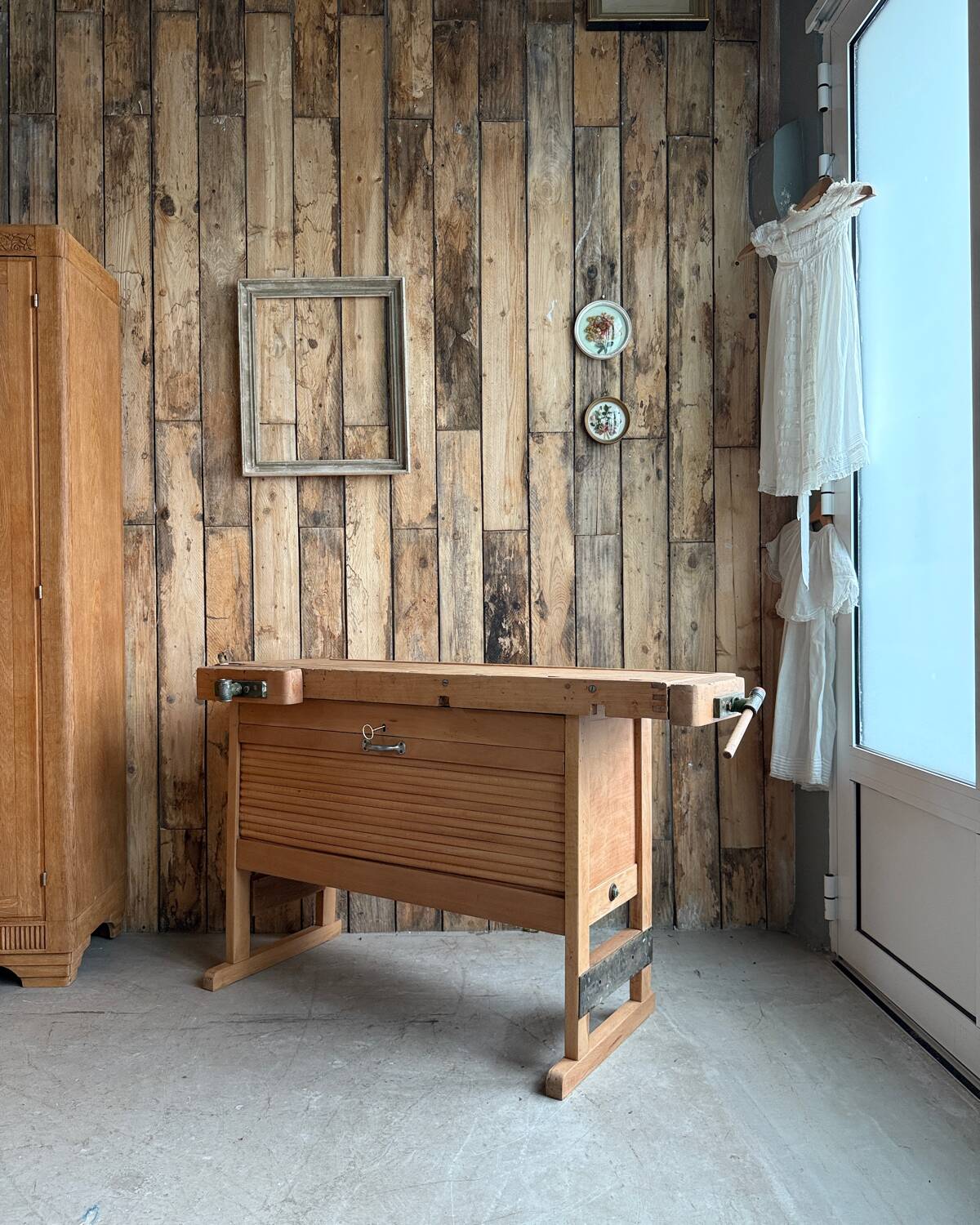 Vintage solid beech workbench (renovated)