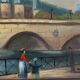 Michel PABOIS : Bateau de la Conciergerie, huile sur toile sur toile signée