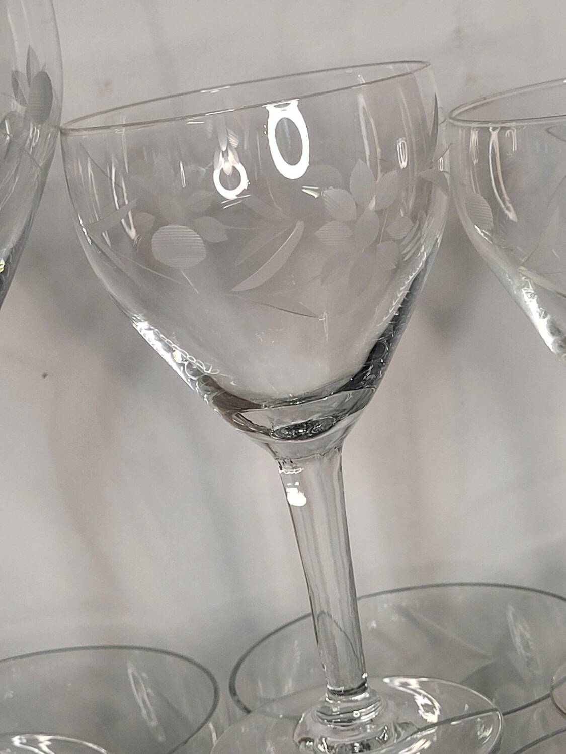 Crystal stemmed glasses
