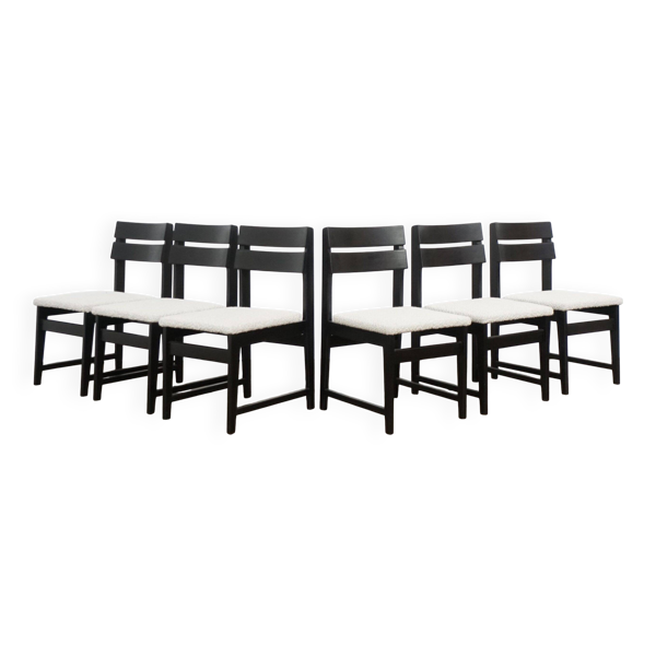Ensemble de 6 chaises de salle à manger modernistes avec un nouveau tissu. — Beyit