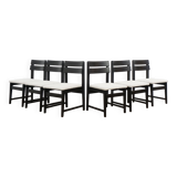 Set of 6 modernist dining chairs with new fabric
