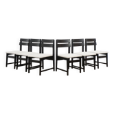 Ensemble de 6 chaises de salle à manger modernistes avec un nouveau tissu.