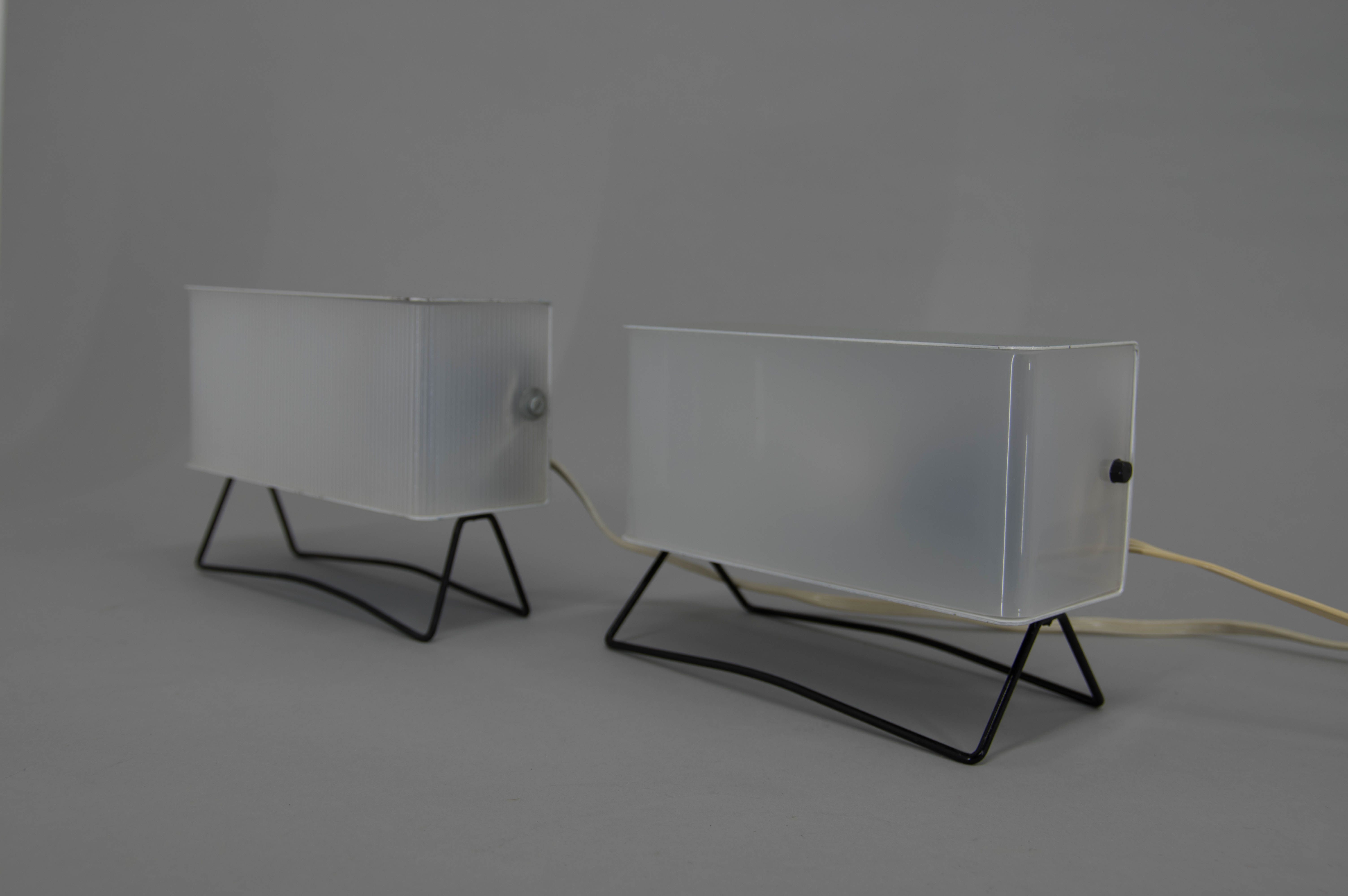 Set of two table lamps by pokrok zilina, 1960s