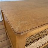 Banc coffre en rotin années 1960