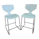 Set of 2 very comfortable designer bar stools / high chairs - tonon brand