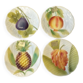 Lot 4 assiettes barbotine st clément fruits