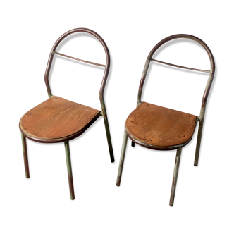 Paire de chaises en bois
