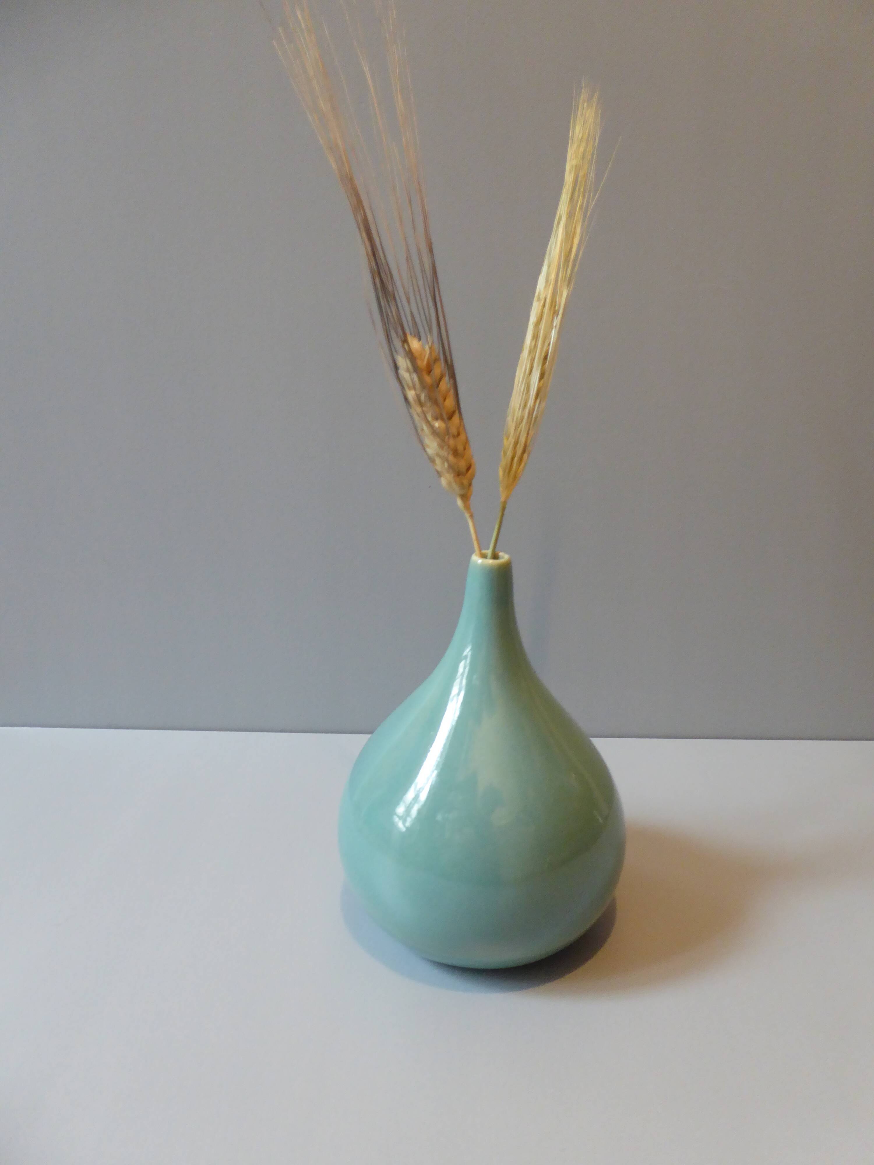 Celadon blue soliflore vase