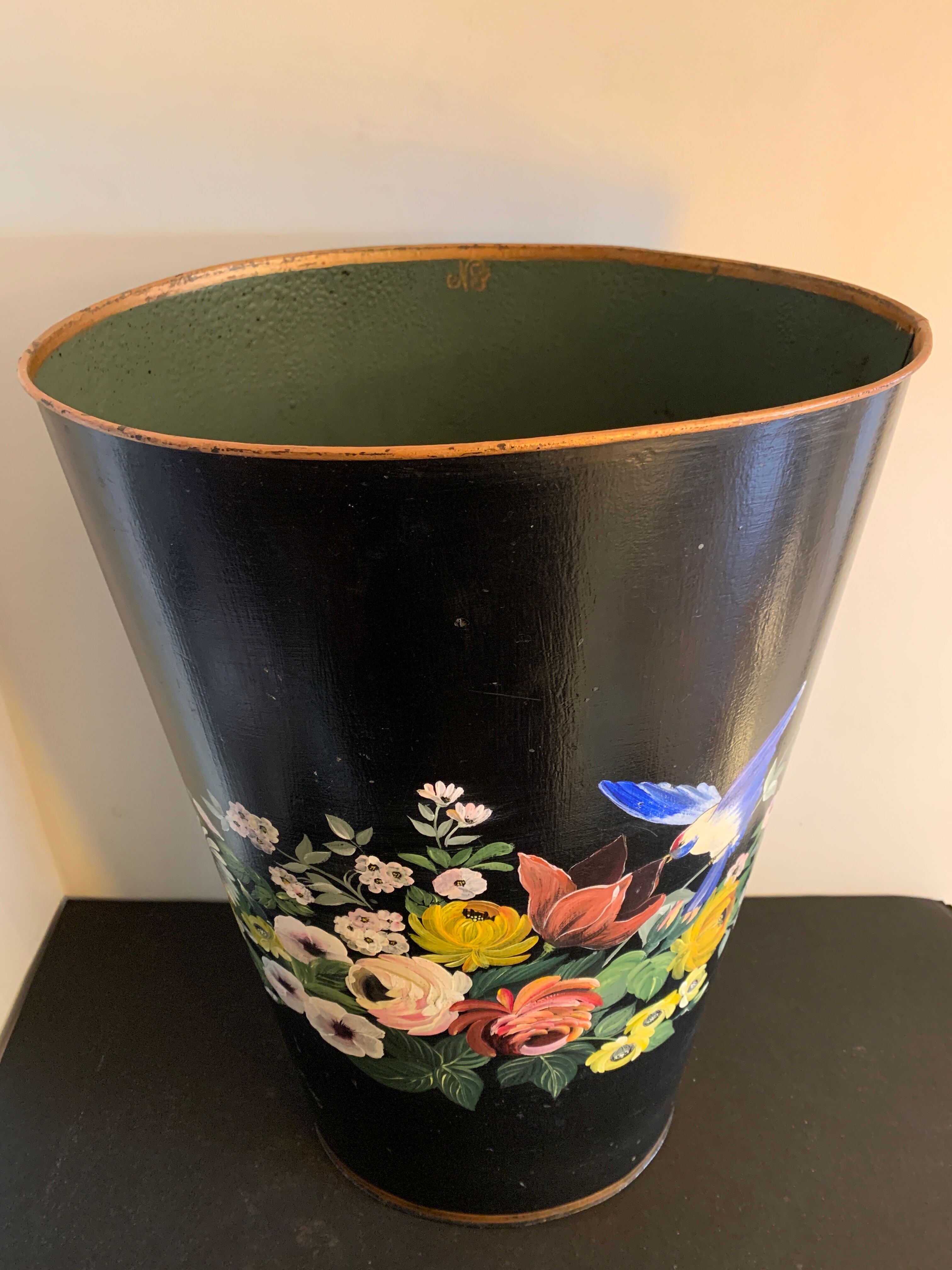 Napoleon III painted sheet metal umbrella or paper basket