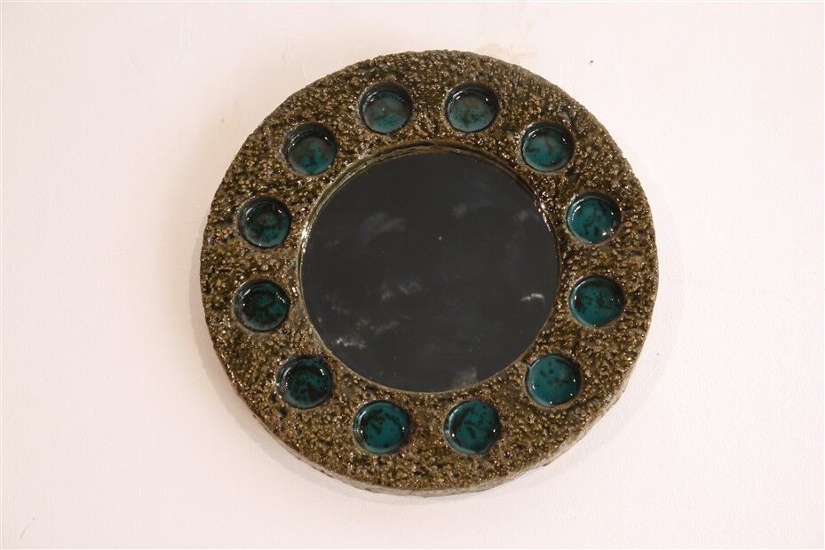 Vintage Scandinavian ceramic mirror 1960