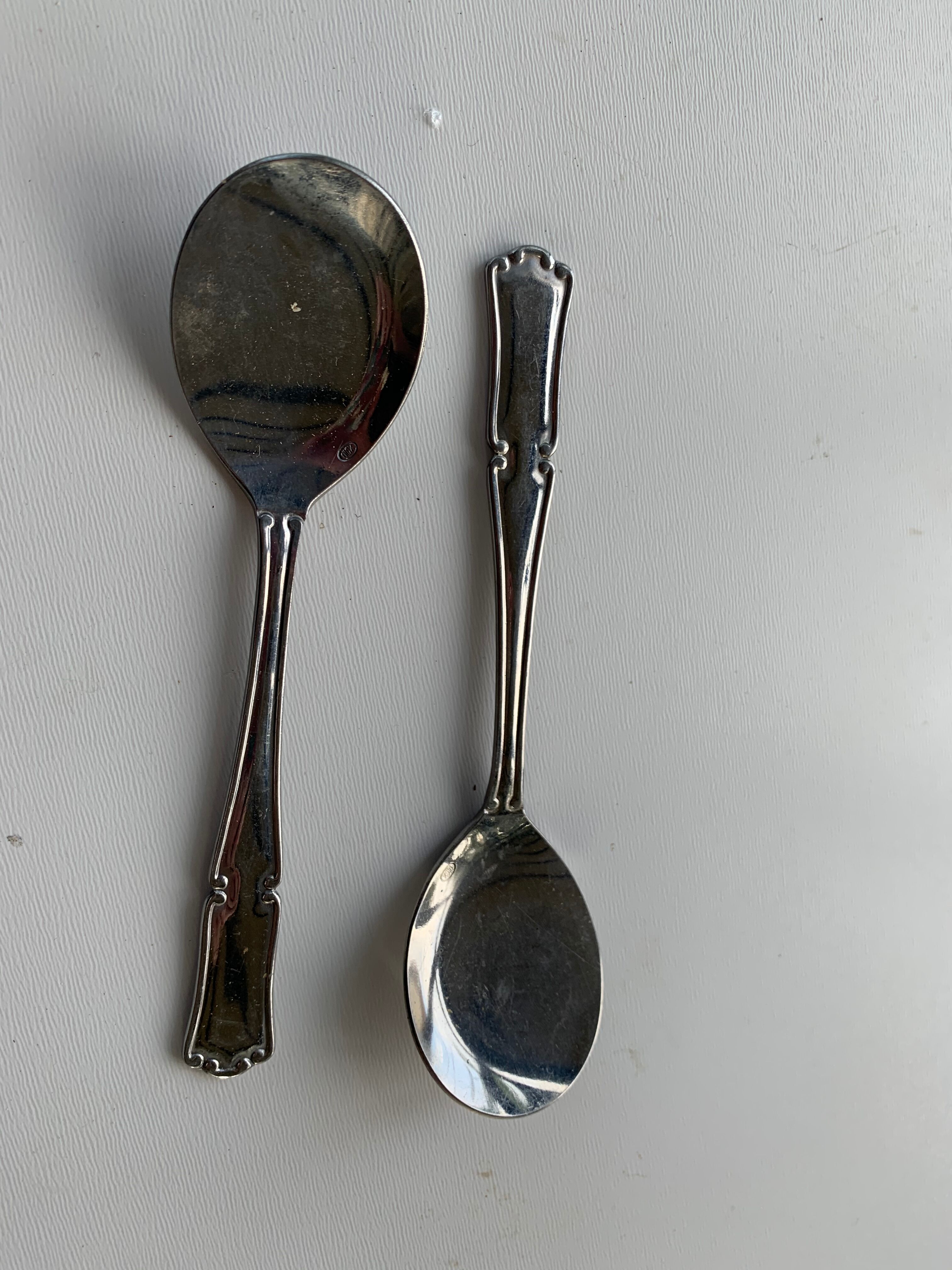 6 1970 vintage stainless steel ice cream spoons