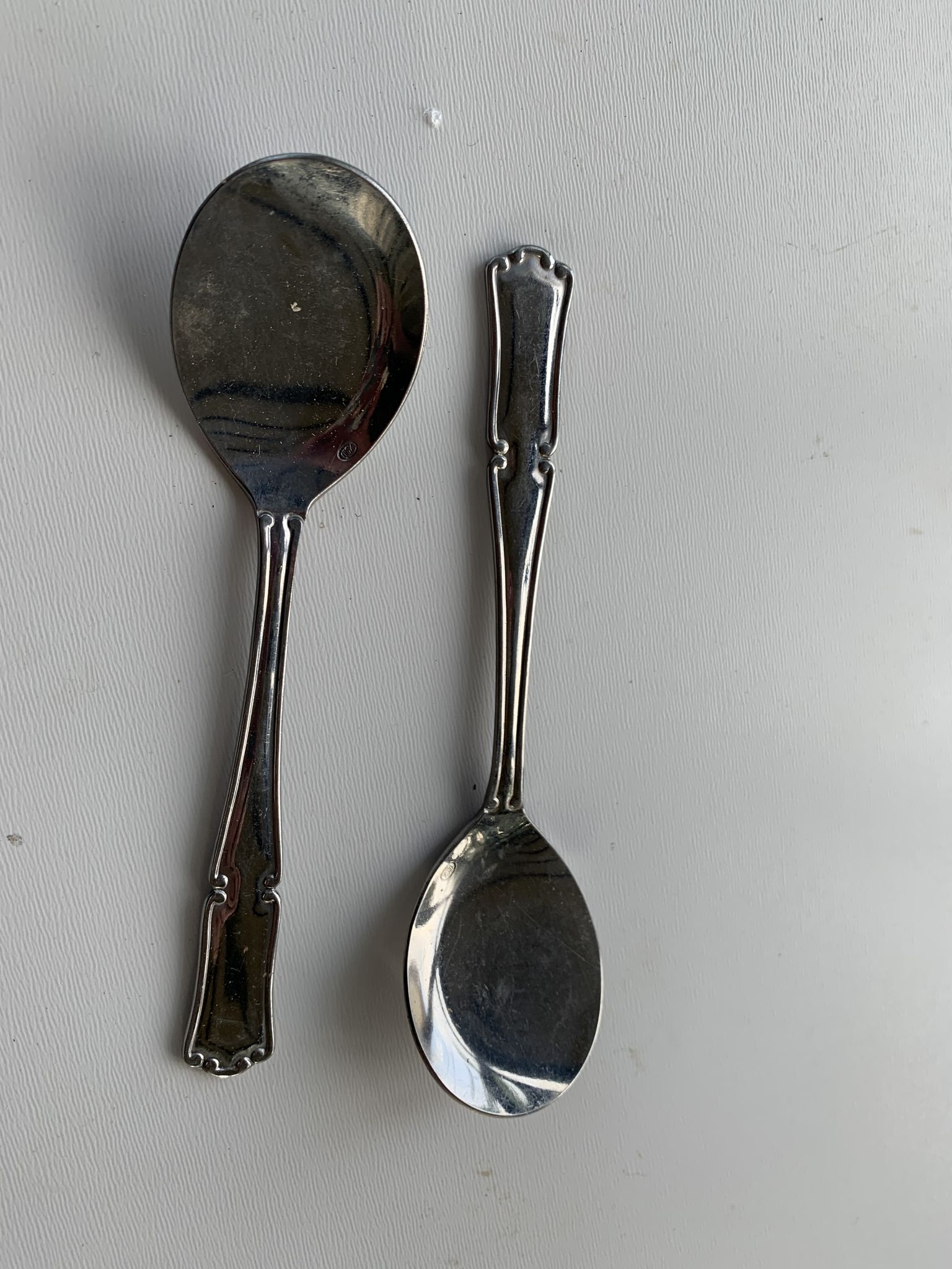 6 1970 vintage stainless steel ice cream spoons