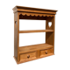 Wall shelf in raw wood with drawers and openwork hearts