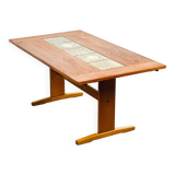 Scandinavian teak and ceramic dining room table with extensions