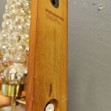 Pair of wall lamps, in teak, brass and bubble glass, Danish, from the 50-60s