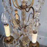Candelabra bronze and crystal XIXem