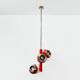Red Eyeball Pendant Lamp, Chrome Finish – 1970s Futurist Design