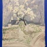 Marthe orant (1874-1957), spring, oil on canvas