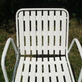 4 vintage white garden chairs in rilsan and plastic
