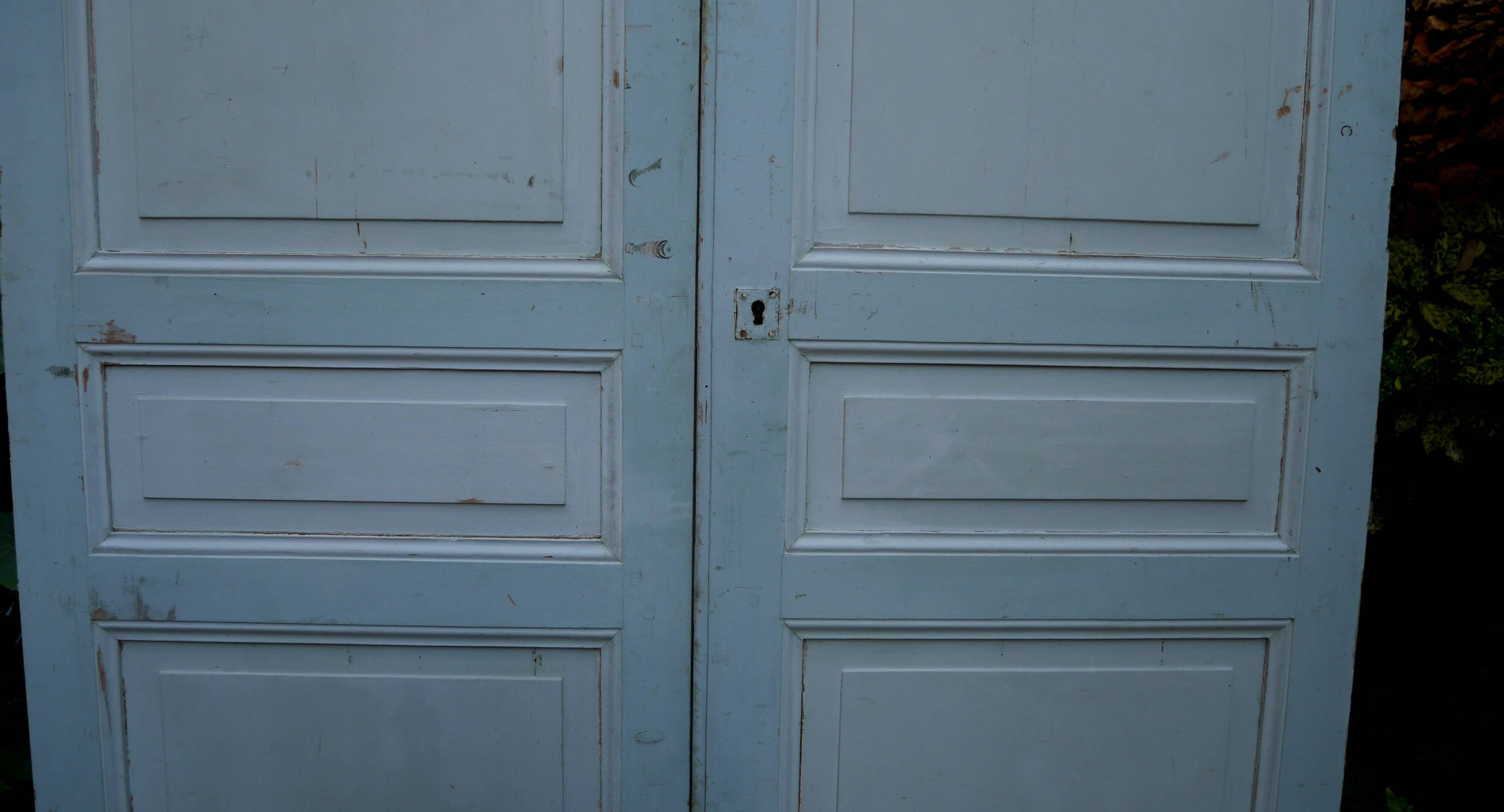 pair of large old wooden doors