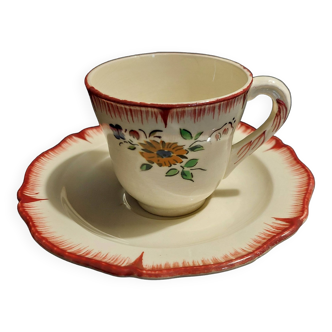 Creil earthenware tea coffee cup, Recamier model