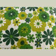 Cushion cover, green lotus flowers, vintage 1970