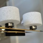 Pair of vintage 1960s wall lamps, Paris chic brass and textured glass sconces