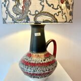 Special accent lamp made from MCM vase with Japanese dragon shade.