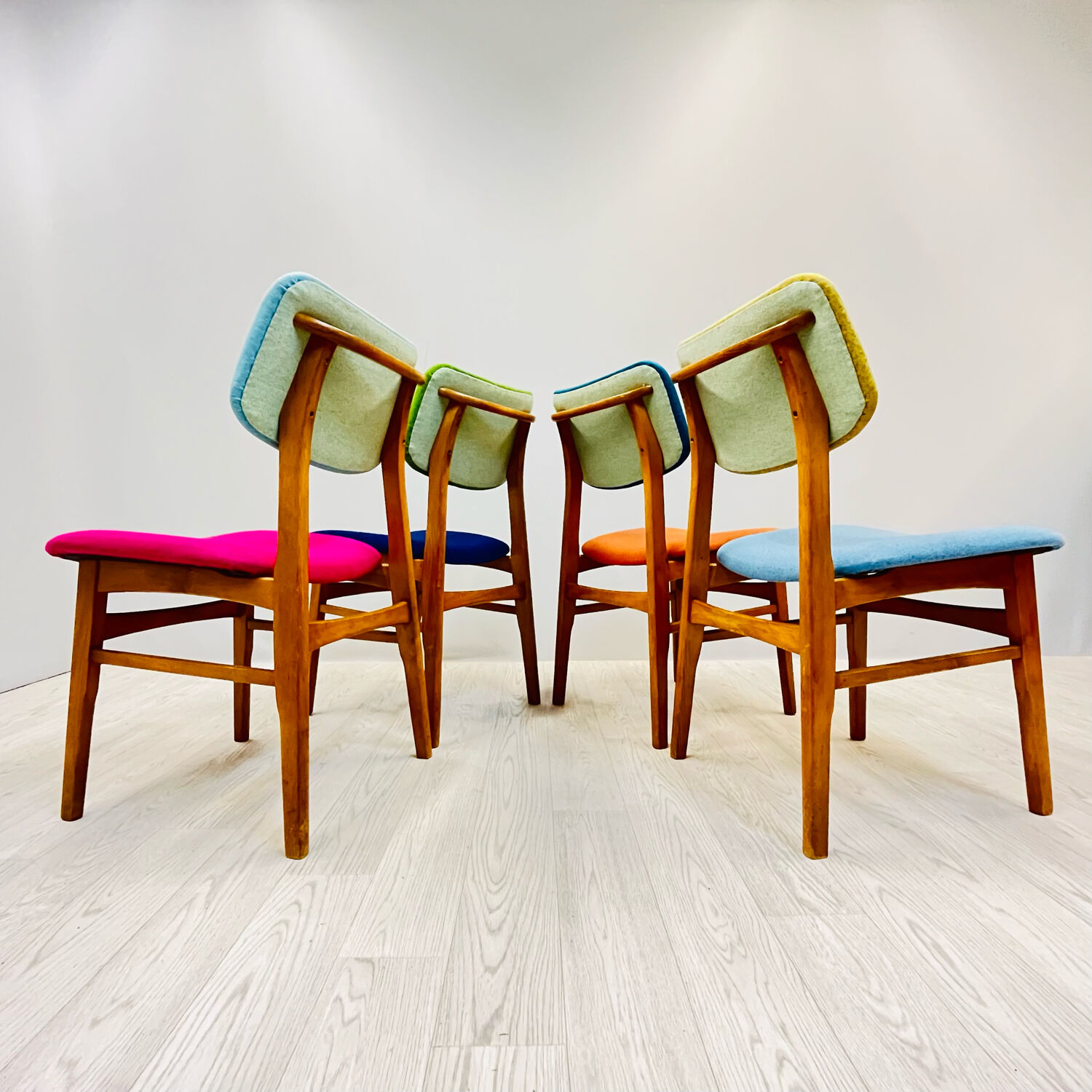 Four middle century chairs