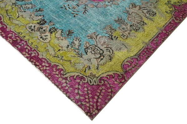 tapis rustique anatolien rustique des années 1970 1970 à nœuds à la main 170 cm x 272 cm tapis rose