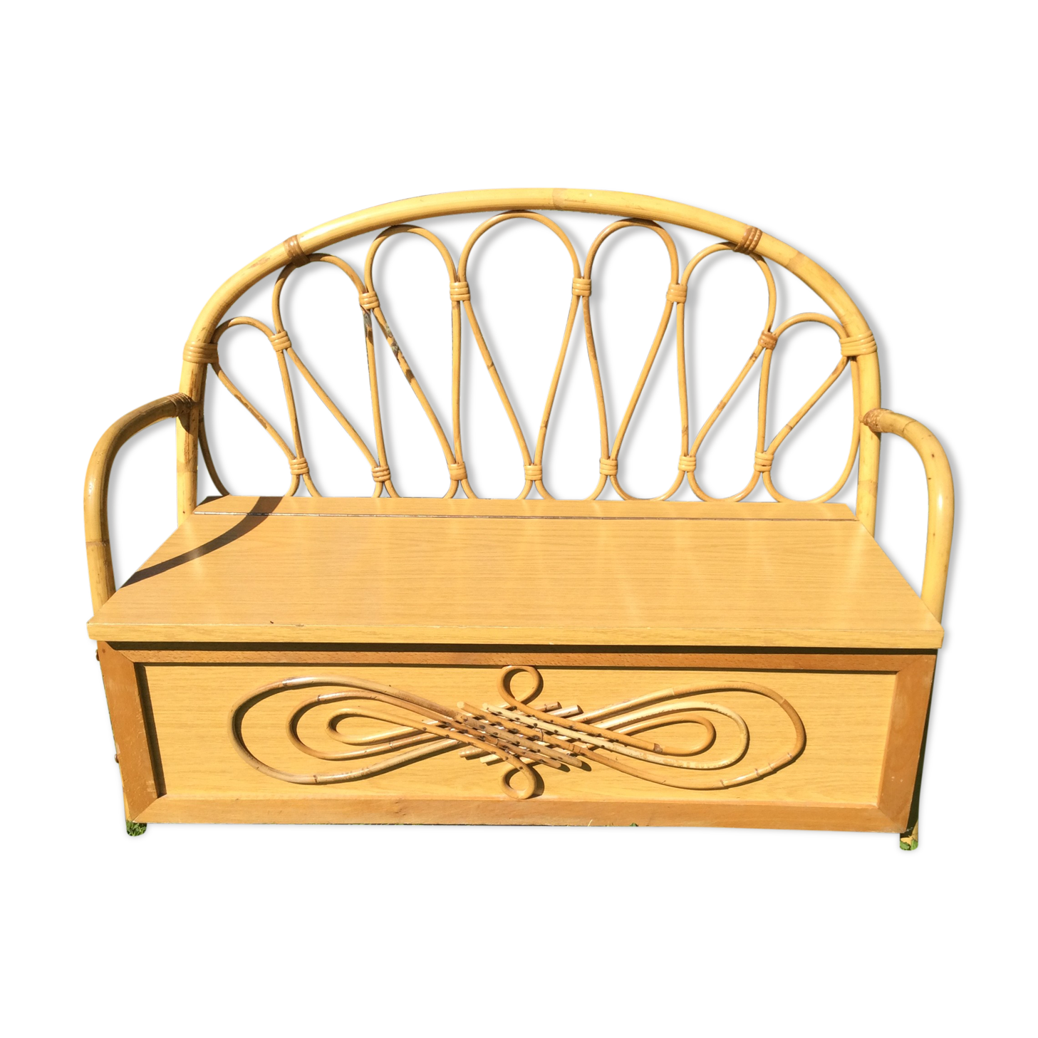 Bench chest child rattan vintage