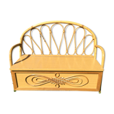 Banc coffre enfant rotin  vintage
