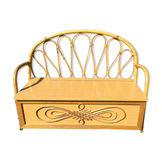 Bench chest child rattan vintage