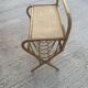Vintage rattan side table with magazine rack