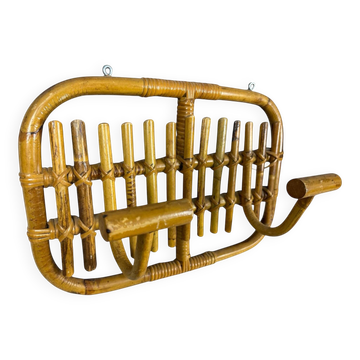 60s Rattan Coat Rack Italy Olaf Von Bohr Style