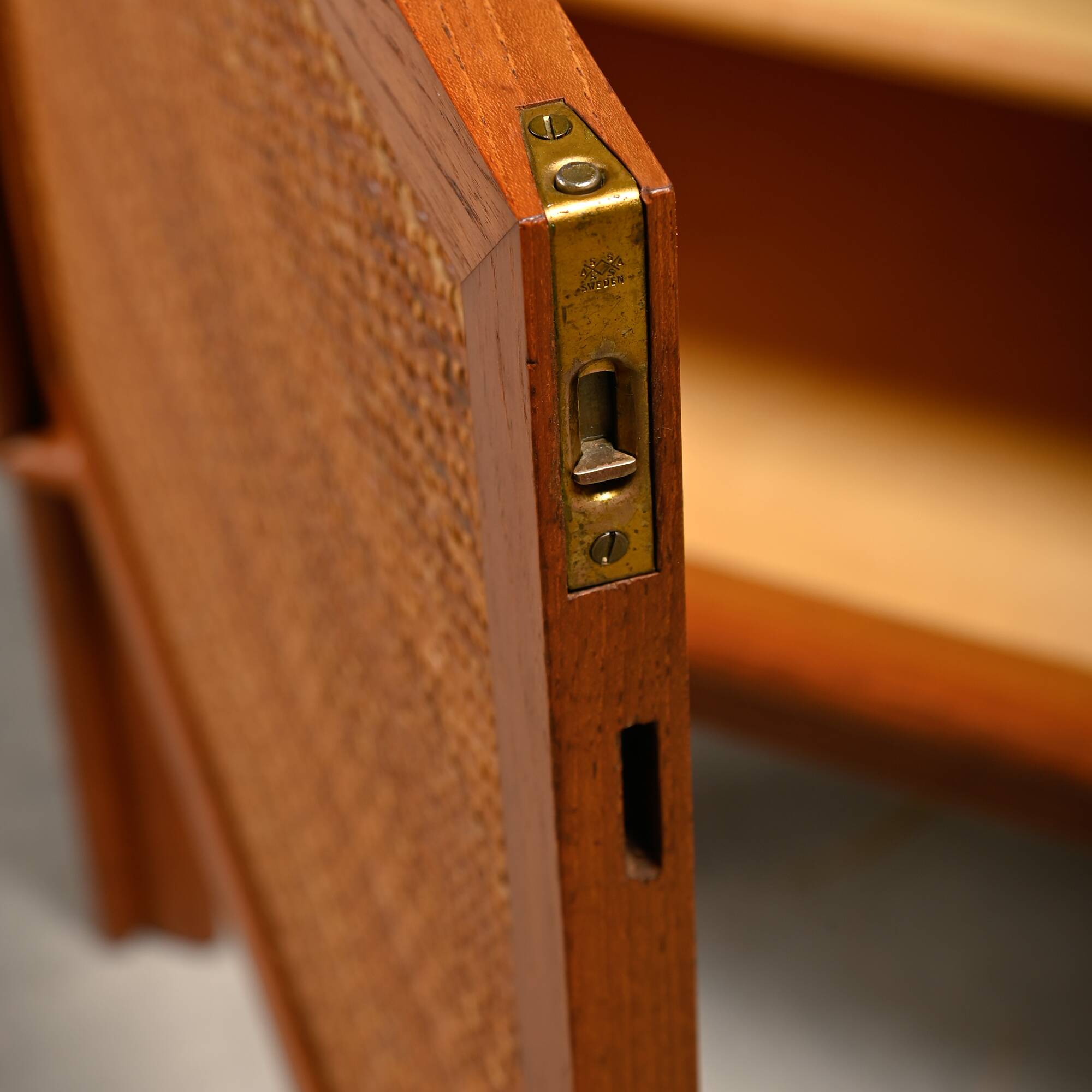 Alf Svensson Norrland Sideboard in Teak and Rattan for Bjästa Möbelfabrik