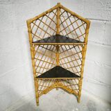 Rattan corner shelf