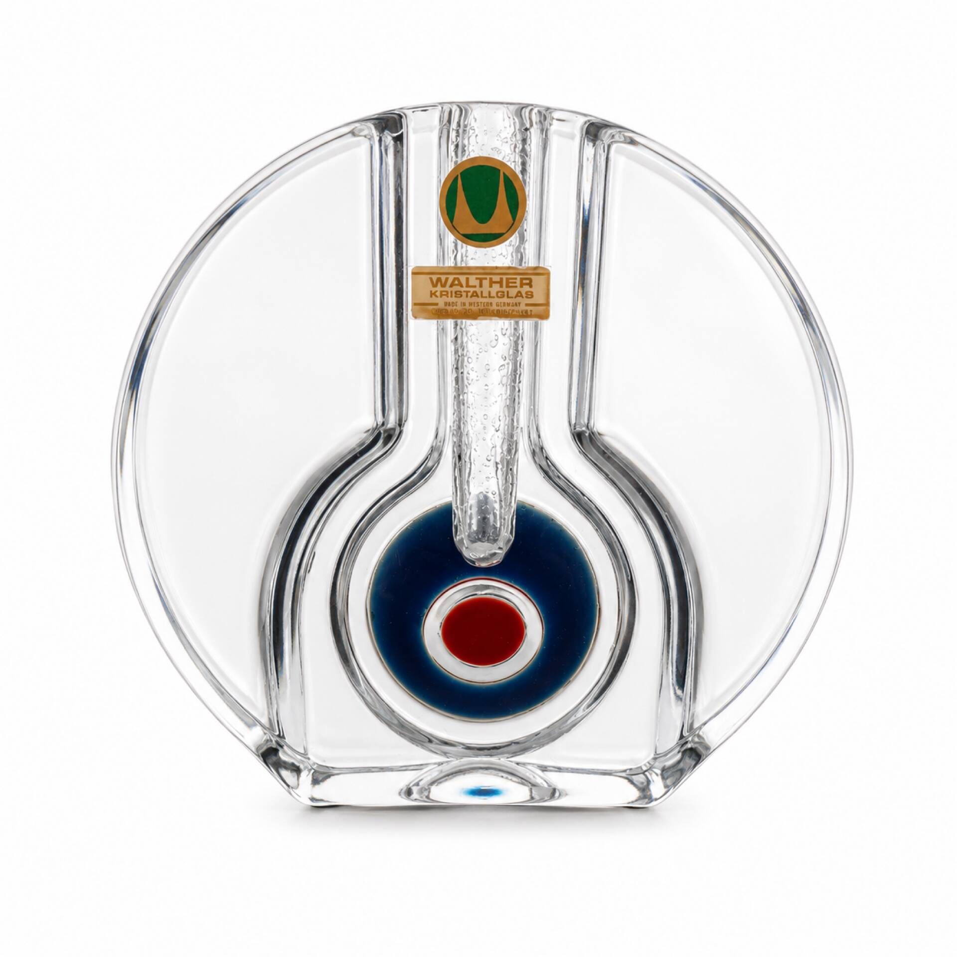 "Bulls-Eye" Soliflore Vase in Crystal - Walther Glas - Vintage 1970