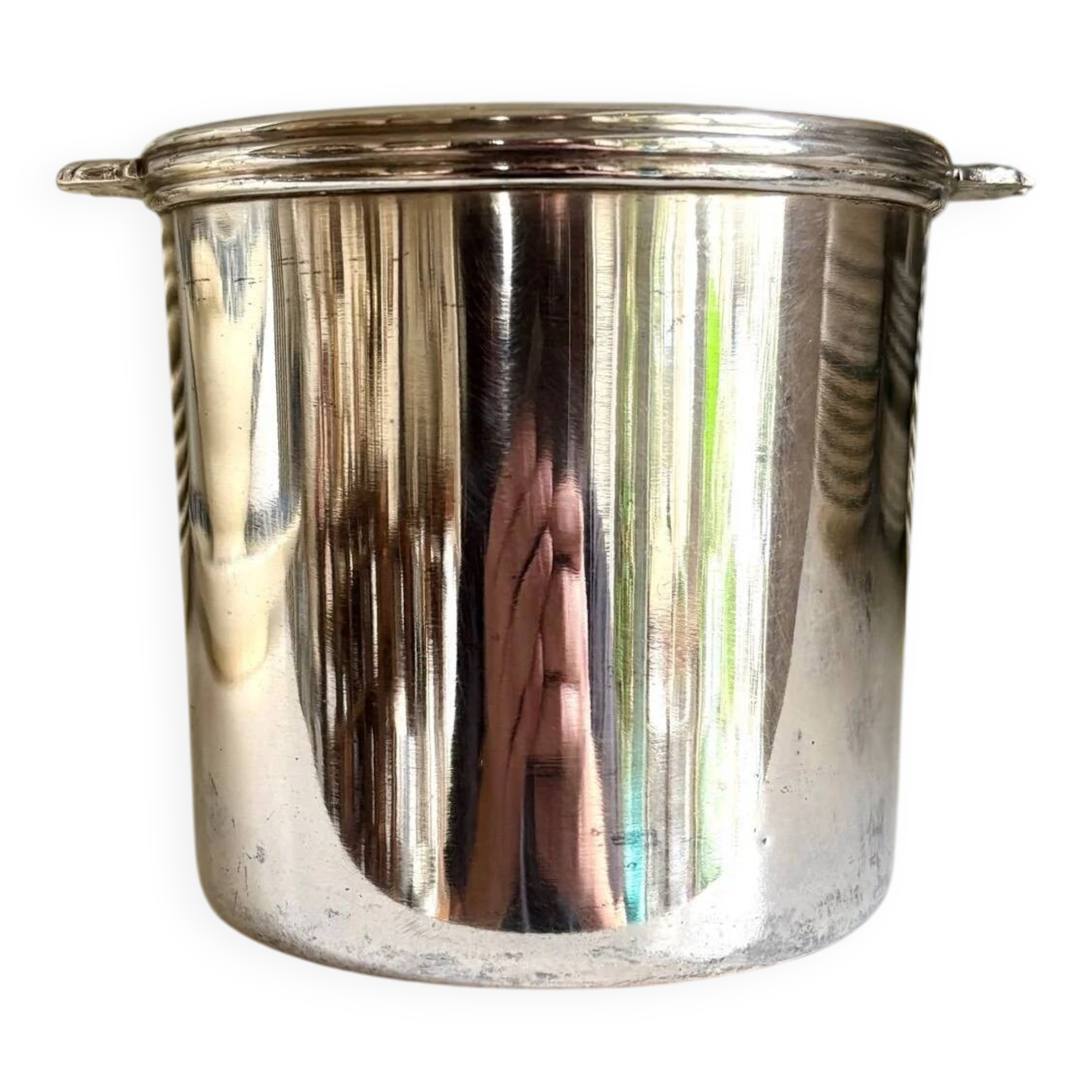 Rafraîchissoir à bouteille en métal argenté