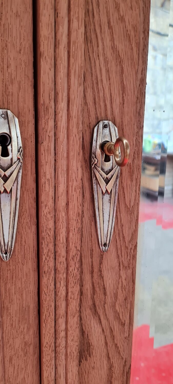 Art deco wardrobe in light oak