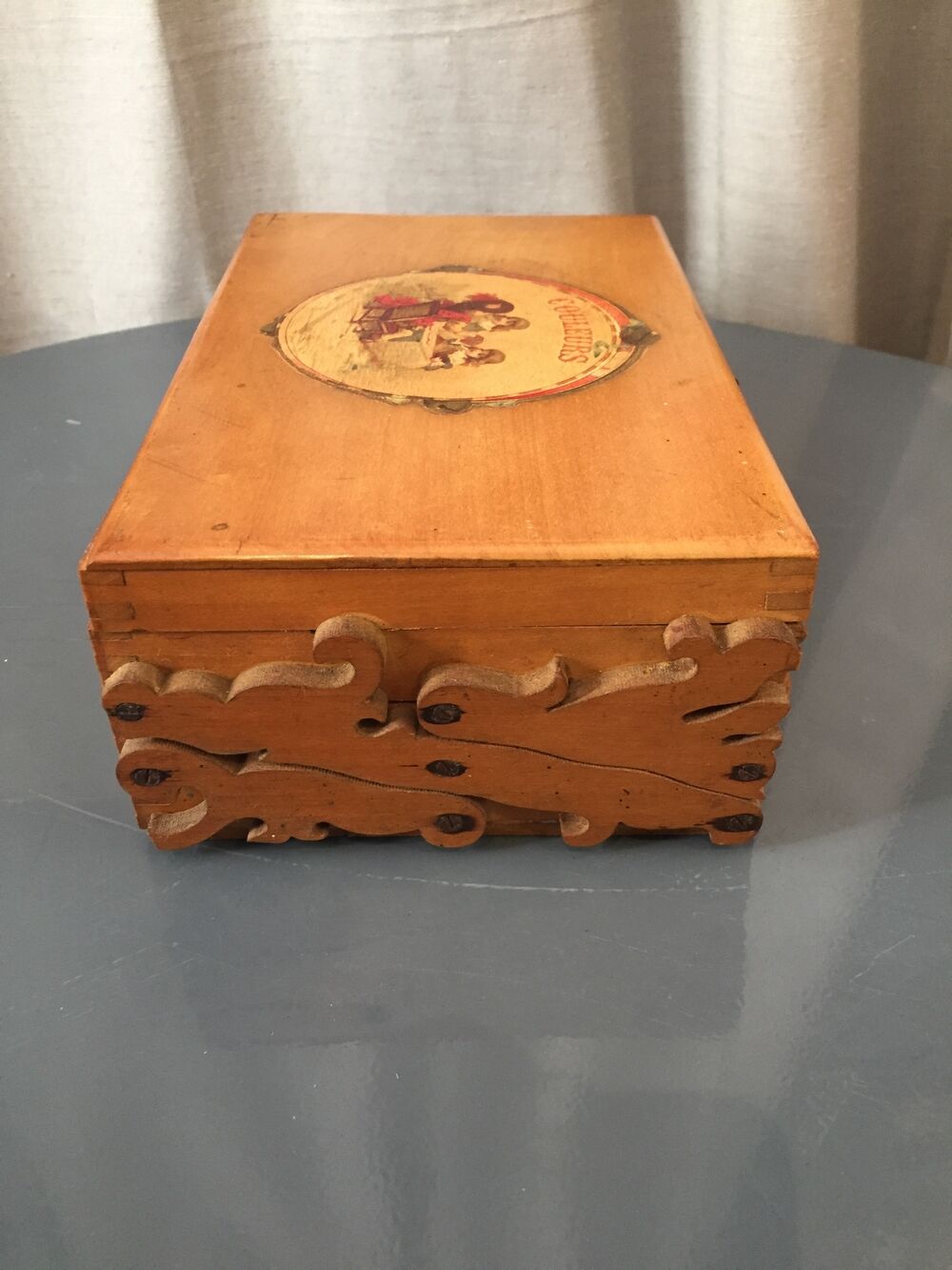 Wooden paint box 3 storage lockers