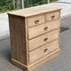 English stripped commode made of solid raw wood from the 19th century.