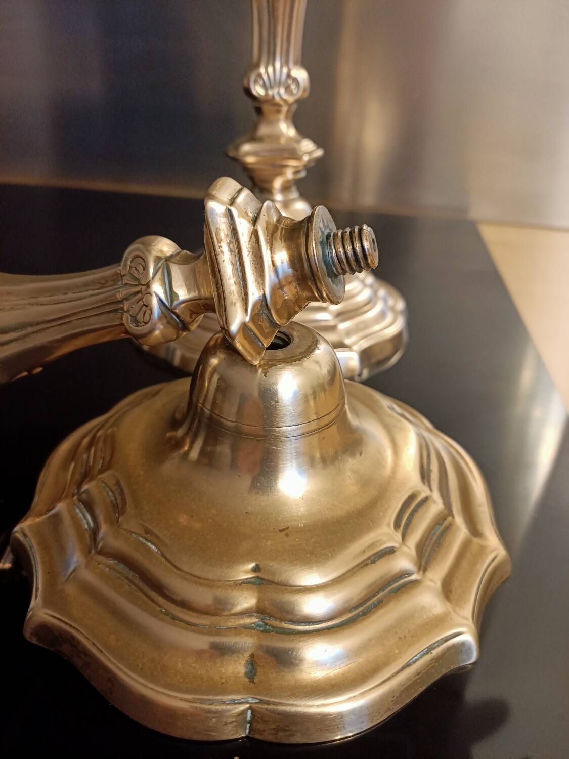 Regency candle holders in gilded bronze