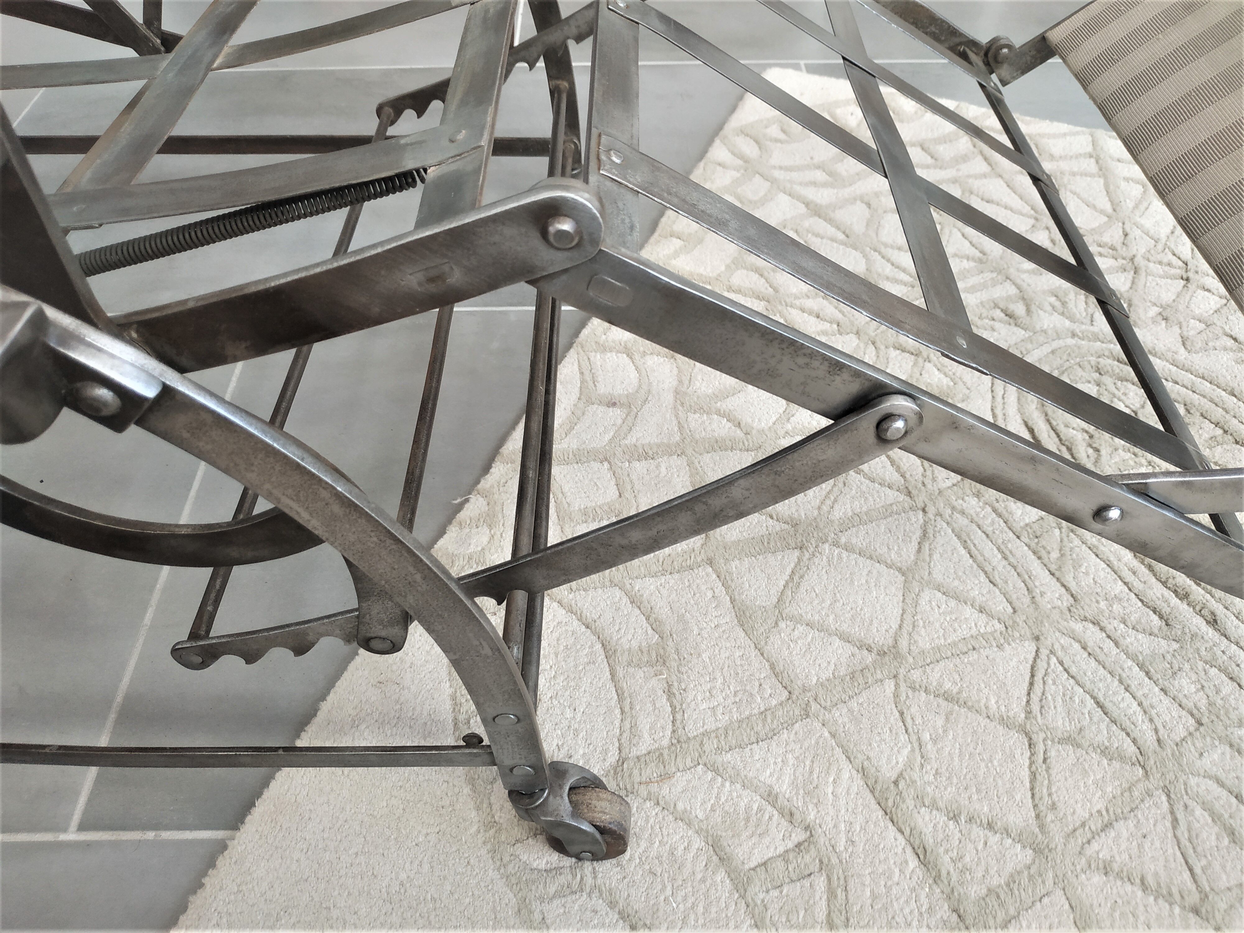 Wilson's adjustable folding chair made of steel produced in 1871