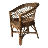 Fauteuil enfant rotin ancien