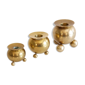 Bougeoirs vintage scandinave - laiton