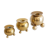 Vintage Scandinavian brass candle holders 1960