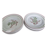 Antique service – KG Lunéville – 12 plates with red & green floral decoration