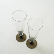Pair of champagne glasses, Italian design, 1970s, production: Italy